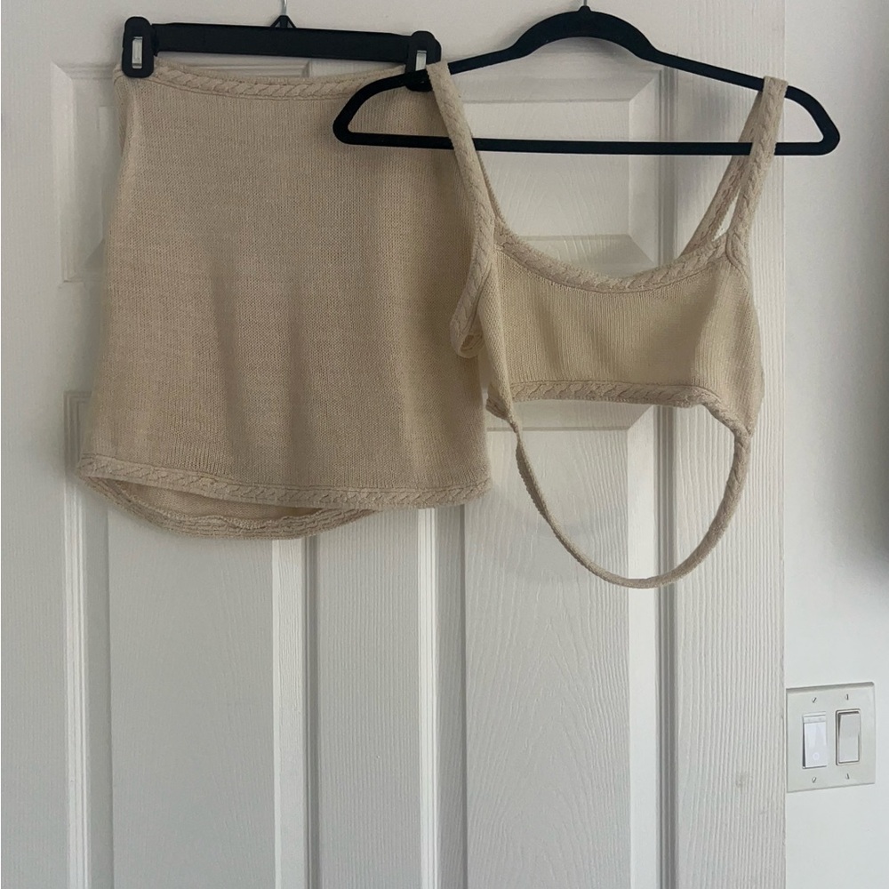 Elegant Cream Knit Tank Top